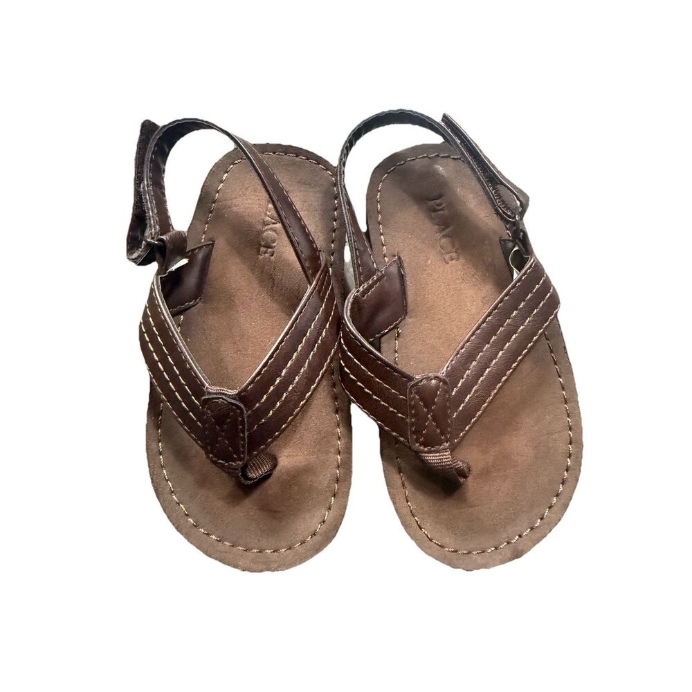 Children's Place Sandals Brown Adjustable Strap Beach Pool Preppy Cute 8/9